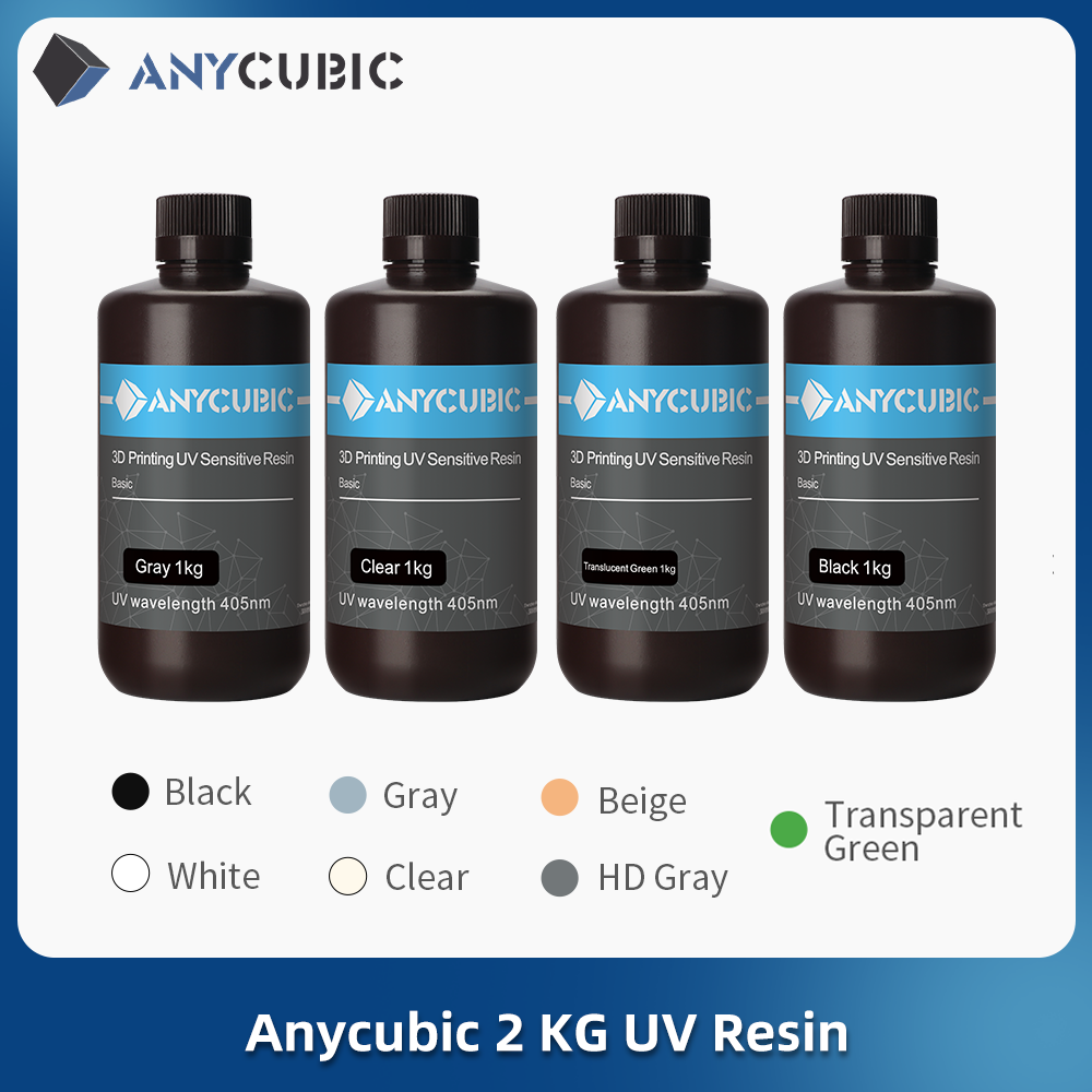 Resina Lavable Al Agua Anycubic 1kg Gris ANYCUBIC